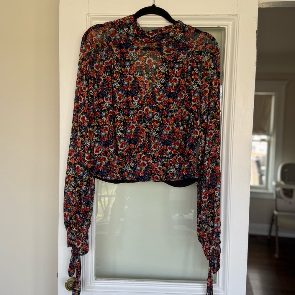 Free People Ditsy Floral Long-Sleeve Blouse
